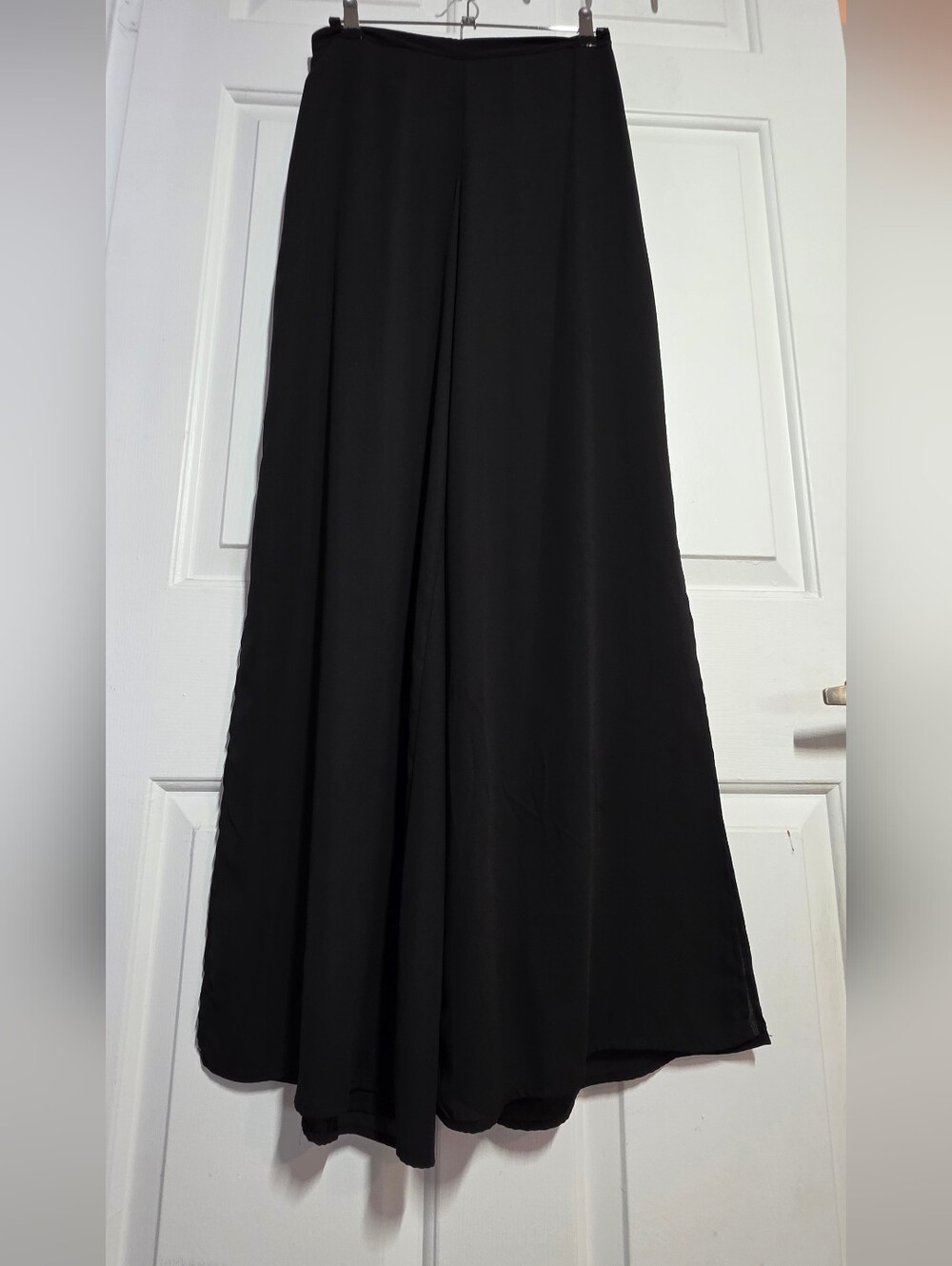 Zara Side Slit Wide Leg Black Lightweight Pants - Picture 8 of 12